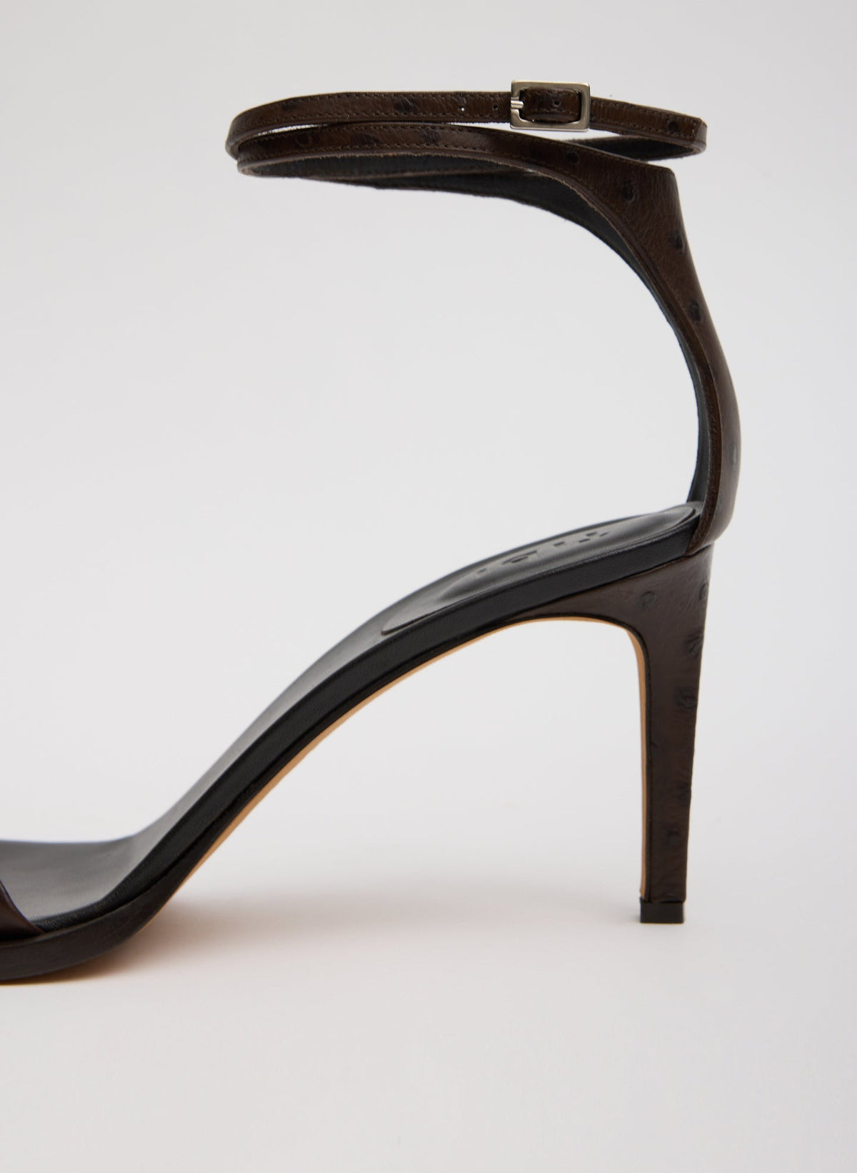 Tibi Dark Brown Ostrich Print Erno Heel