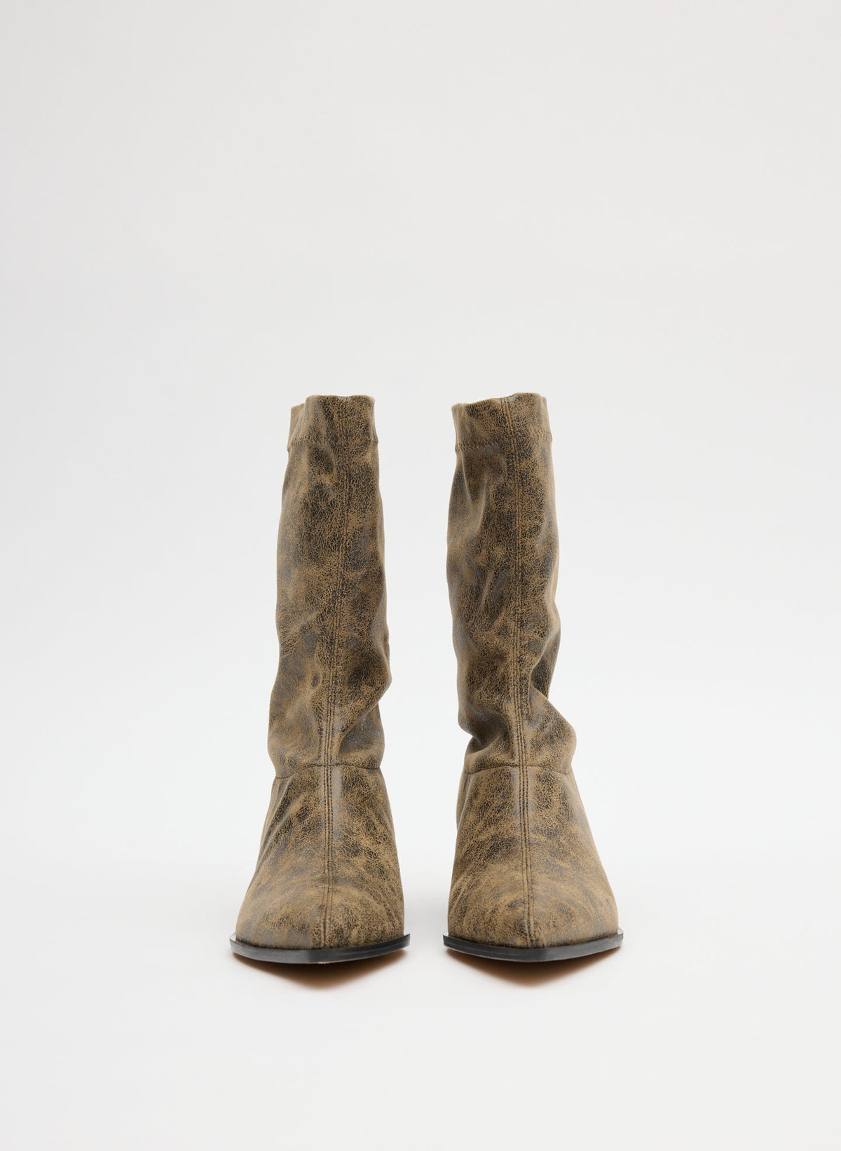Tibi Black/Tan Multi Distressed Leo Boot