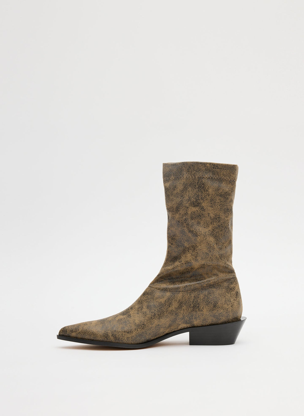Tibi Black/Tan Multi Distressed Leo Boot
