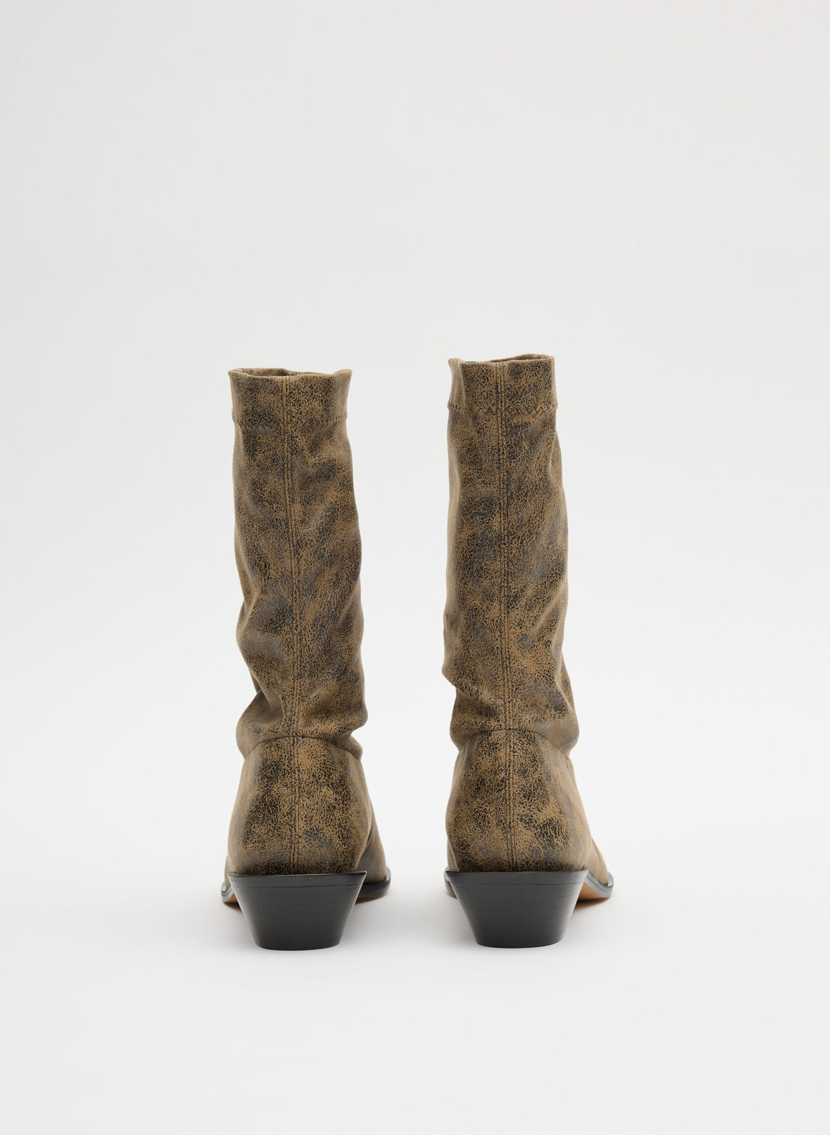 Tibi Black/Tan Multi Distressed Leo Boot