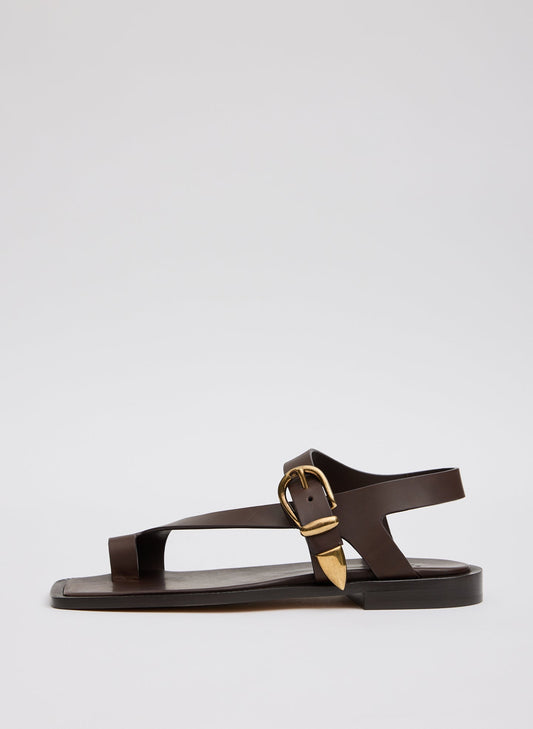 Tibi Dark Brown Karel Sandal