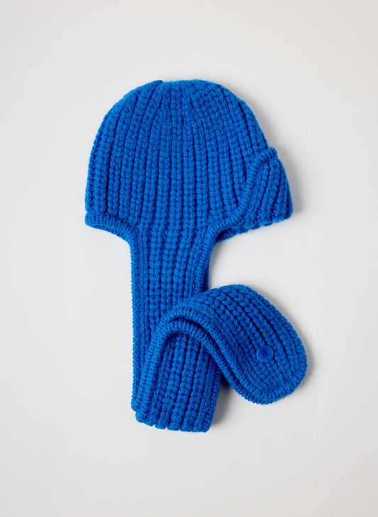 Tibi Blue Cozy Trapper Scarf Hat