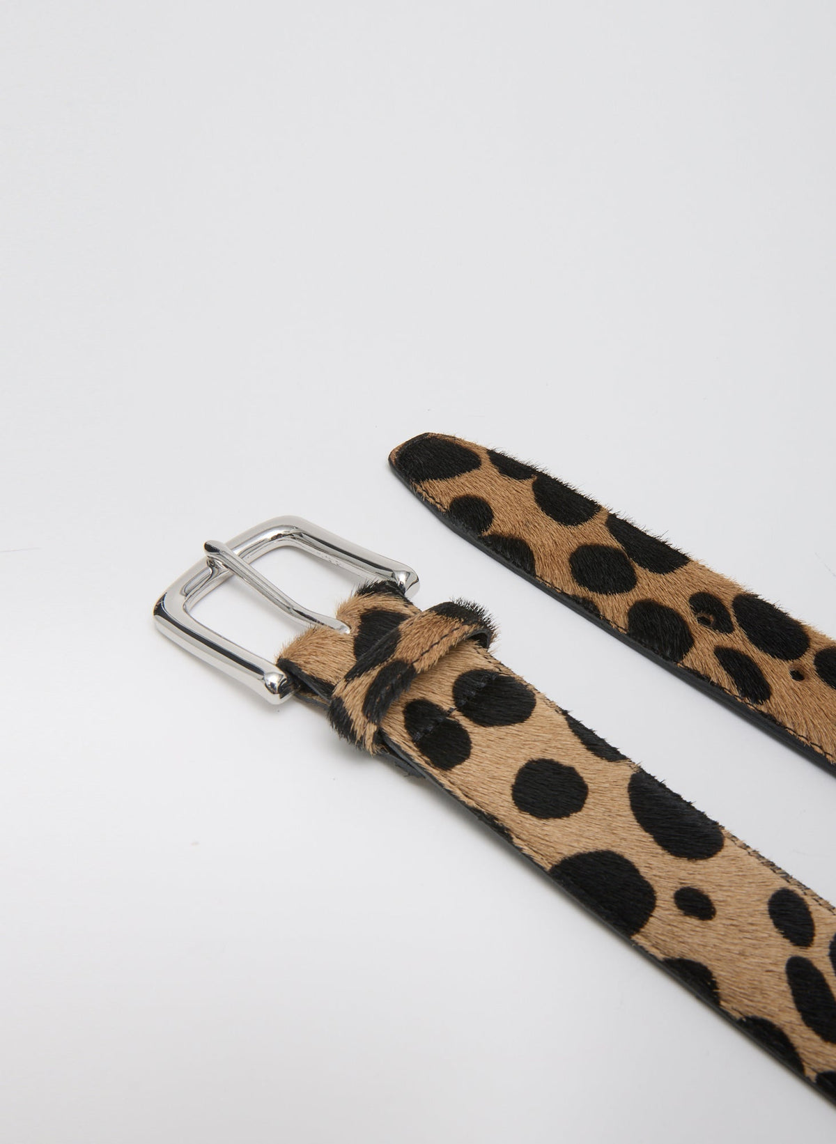 Tibi Leopard Classic Pony Hair Leather Belt