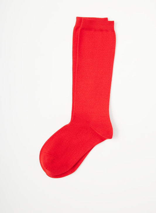 Tibi Red Classic Cotton Socks