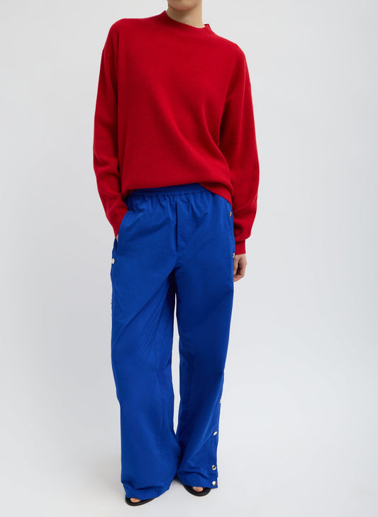 Tibi Blue Nylon Snap Pull On Jogger