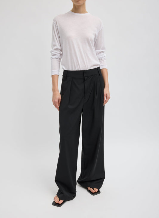 Tibi Black Tropical Wool Stella Pant
