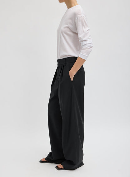 Tibi Black Tropical Wool Stella Pant