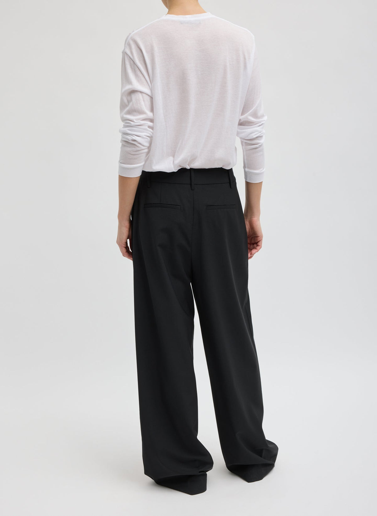 Tibi Black Tropical Wool Stella Pant