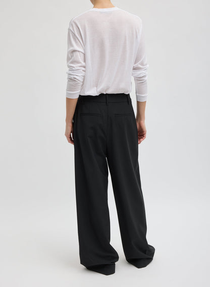 Tibi Black Tropical Wool Stella Pant