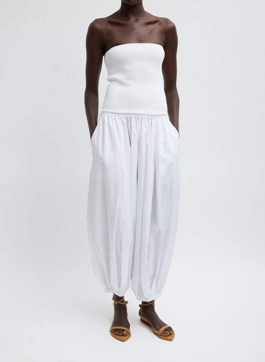 Tibi White Summer Nylon Zeppelin Pant