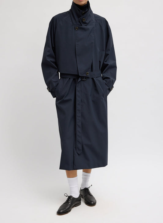 Tibi Navy Double Collar Frank Trench