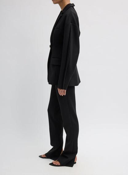 Tibi Black Spring Bonded Twill Sculpted Blazer