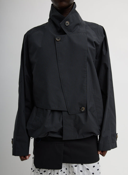 Tibi Navy Multi Charles Menswear Trench Anorak
