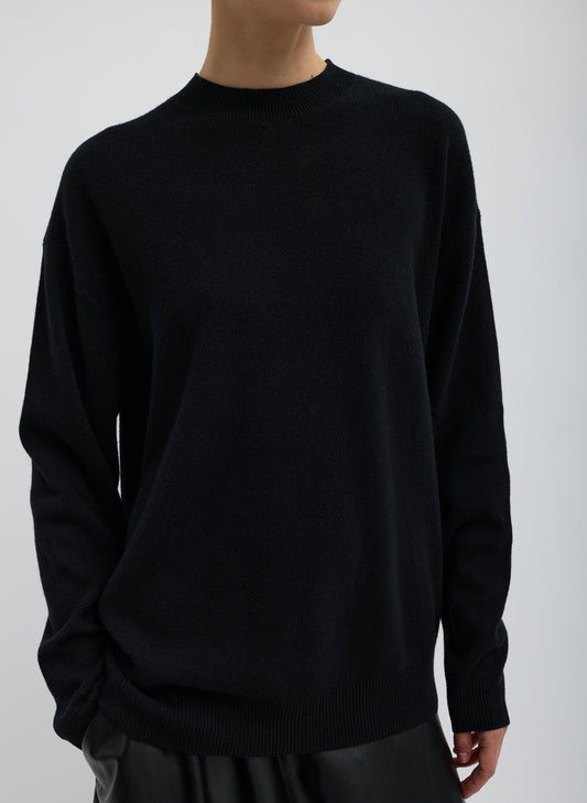 Tibi Black Anna Merino Wool Cut Out Racerback Pullover