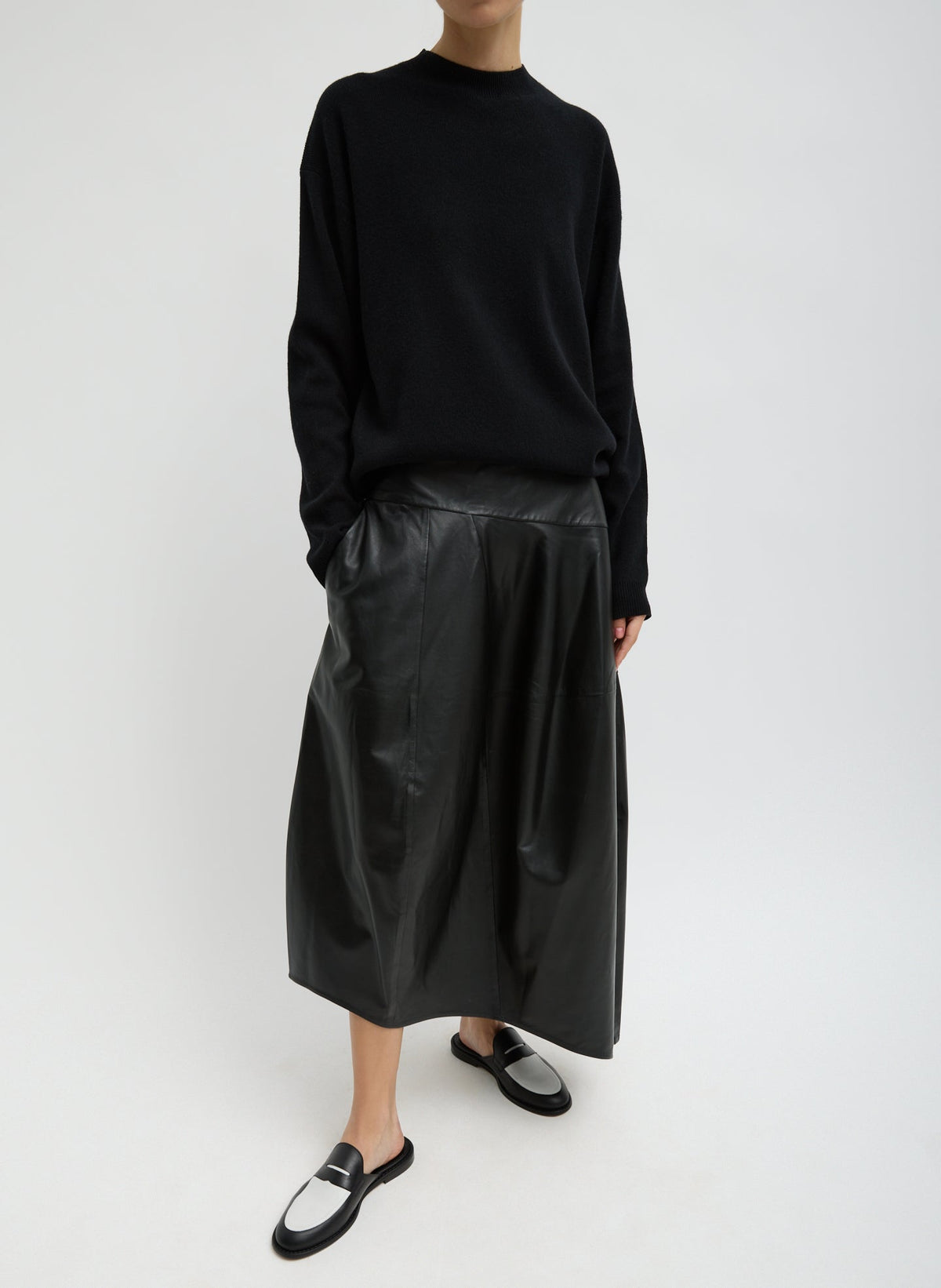 Tibi Black Anna Merino Wool Cut Out Racerback Pullover