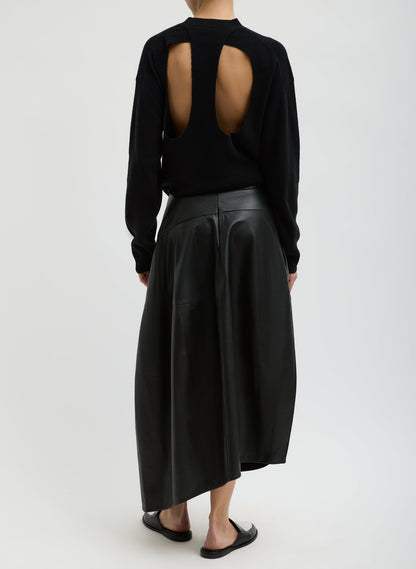 Tibi Black Anna Merino Wool Cut Out Racerback Pullover