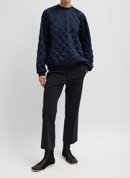 Tibi Navy Cozy Quilting Sweatshirt