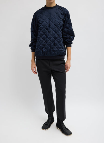 Tibi Navy Cozy Quilting Sweatshirt
