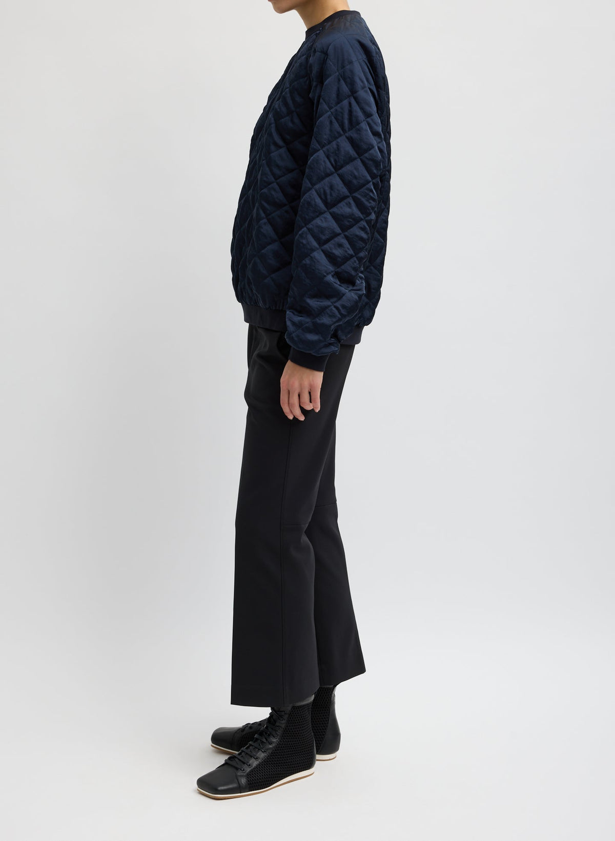 Tibi Navy Cozy Quilting Sweatshirt