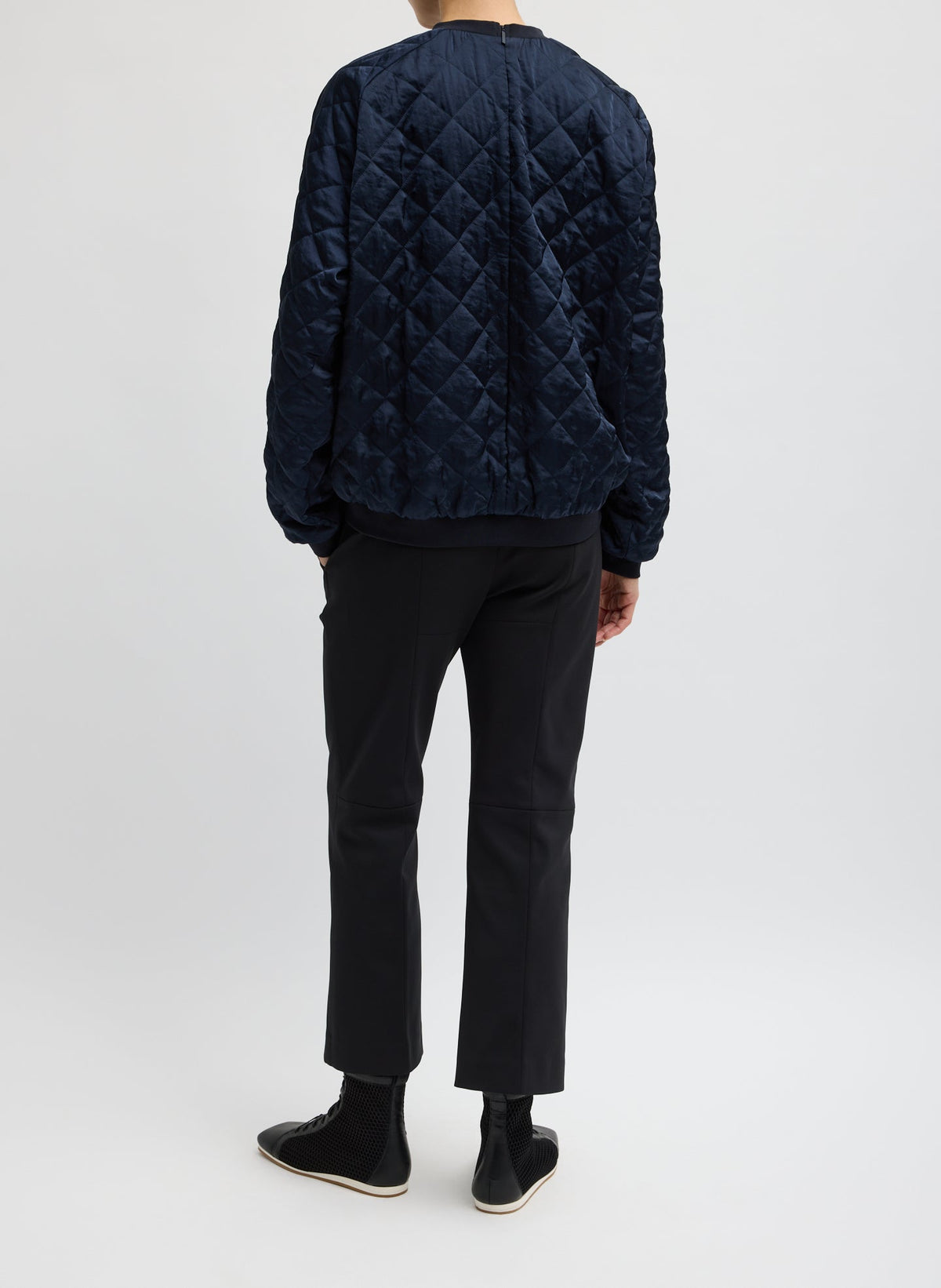 Tibi Navy Cozy Quilting Sweatshirt
