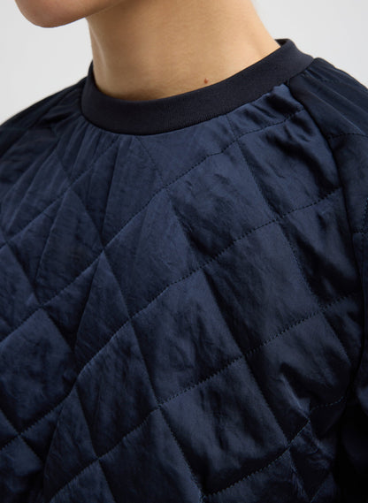 Tibi Navy Cozy Quilting Sweatshirt