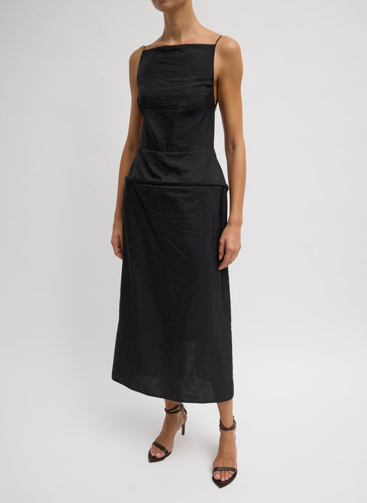 Tibi Black Chassis Hoop Strappy Dress