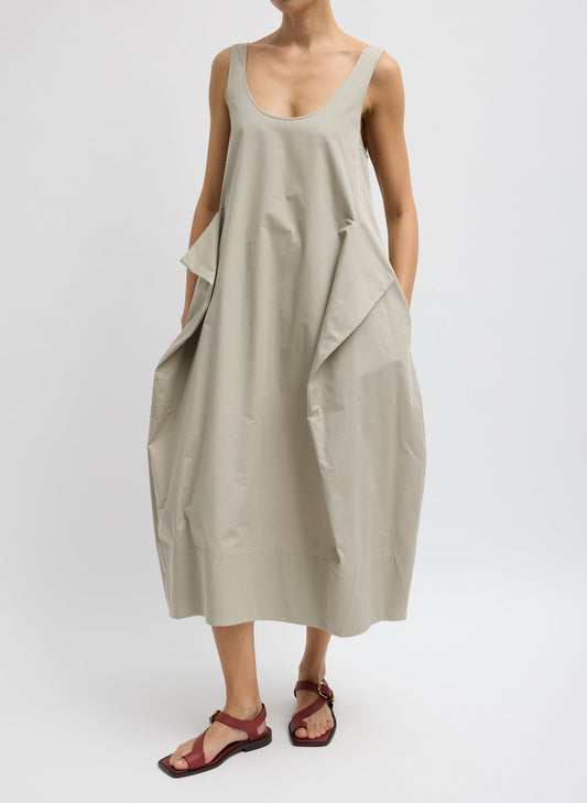 Tibi Sandstone Eco Poplin Tank Dress