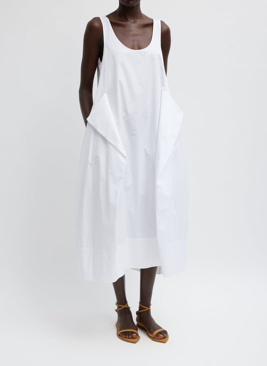 Tibi White Eco Poplin Tank Dress