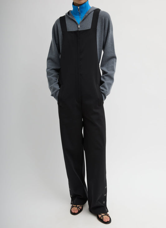 Tibi Black Compact Tech Knit Overalls