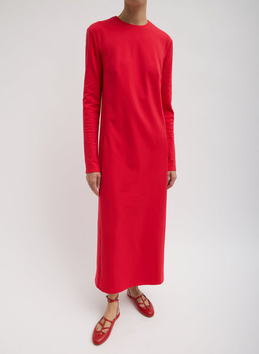 Tibi Red Compact Ultra Stretch Knit Dress With Cut Out Back