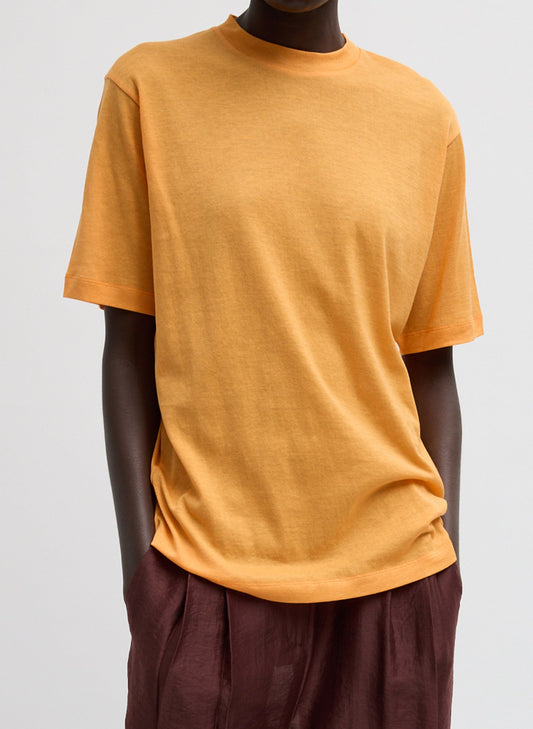 Tibi Orange Sheer Crepe Knit Mock Unisex T-Shirt