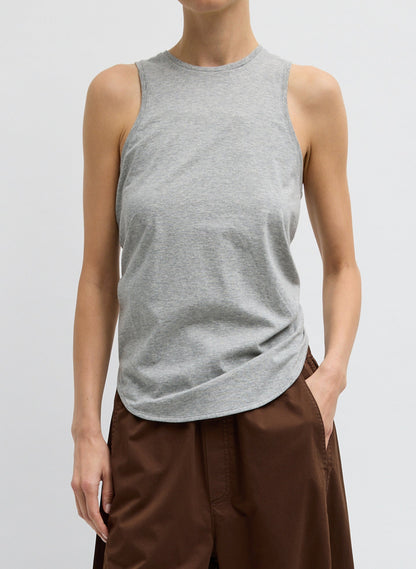 Tibi Heather Grey Shirred Back Tank