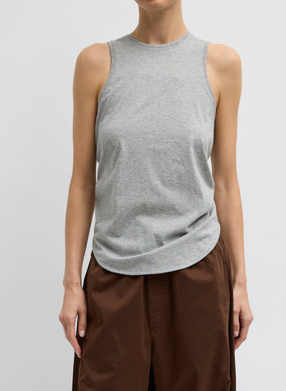 Tibi Heather Grey Shirred Back Tank