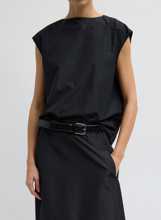 Tibi Black Summer Nylon Sleeveless Cocoon Top