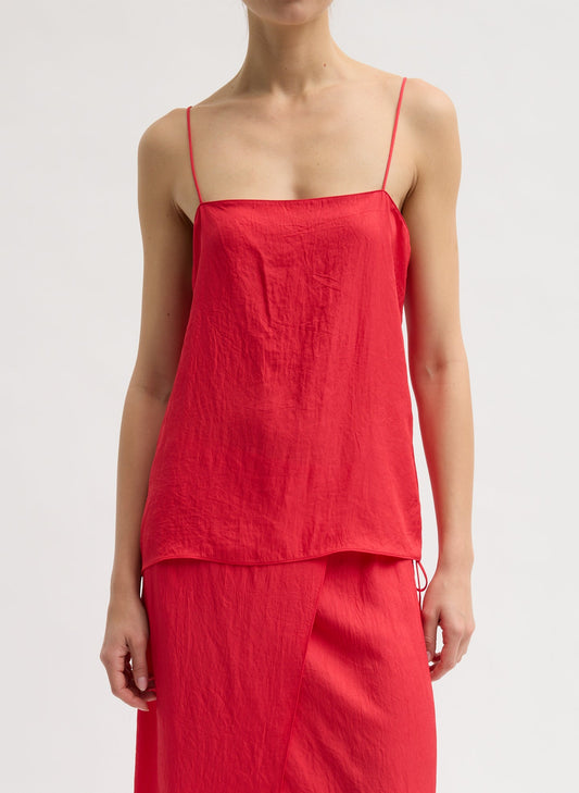 Tibi Faded Red Summer Slip Cami