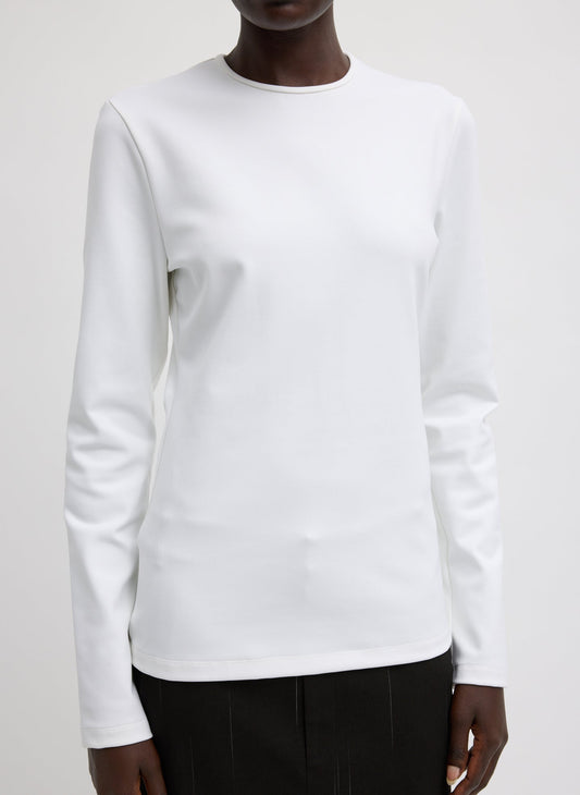 Tibi White Compact Ultra Stretch Cut Out Back Top