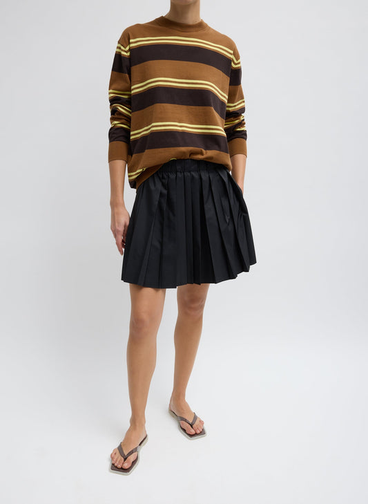 Tibi Black Summer Nylon Pull On Mini Skirt