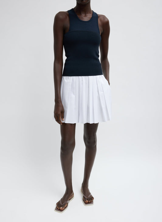 Tibi White Summer Nylon Pull On Mini Skirt