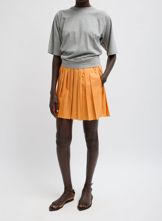 Tibi Orange Summer Nylon Pull On Mini Skirt