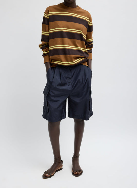 Tibi Navy Crispy Nylon Stella Short