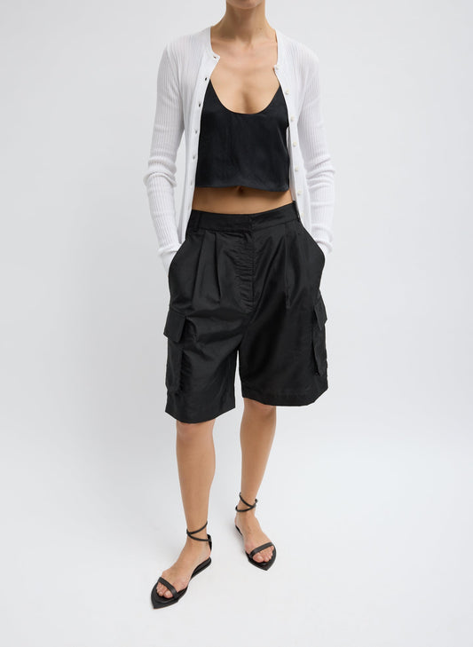 Tibi Black Crispy Nylon Stella Short