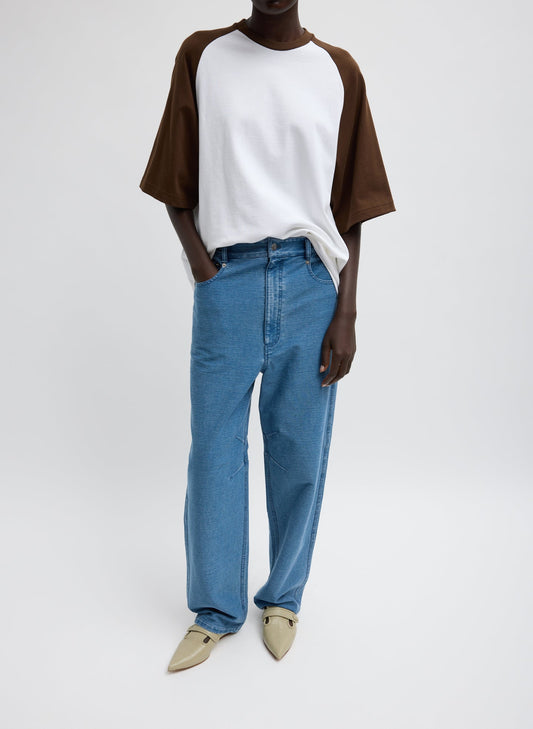 Tibi Classic Blue Denim Interlock Mica Jean