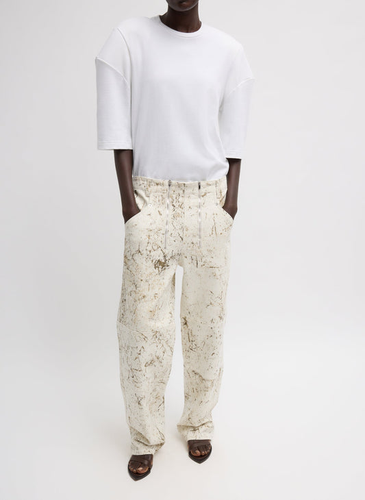 Tibi Ivory Multi Calcimin Denim Fischer Jean