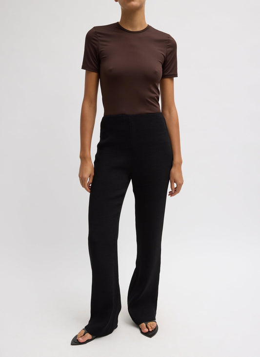 Tibi Black Viscose Plisse Corbit Pant