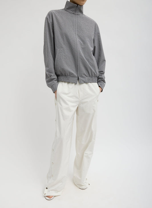Tibi White Nylon Snap Pull On Jogger