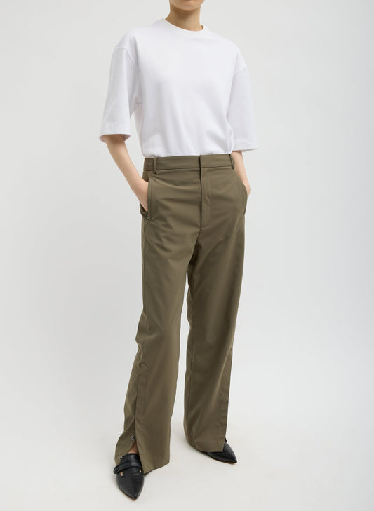 Tibi Dark Hazelnut Tech Suiting Mark Trouser