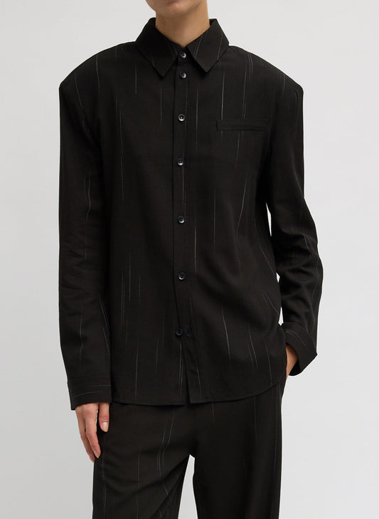Tibi Black Multi Viscose Suiting Detached Shirt