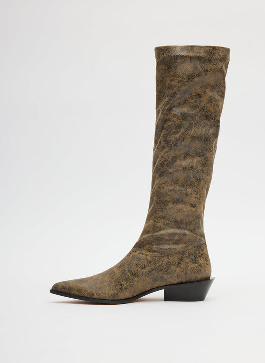 Tibi Black/Tan Multi Distressed Bronson Boot - Regular Calf