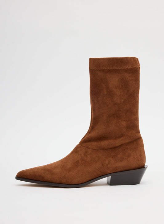 Tibi Light Brown Faux Suede Leo Boot