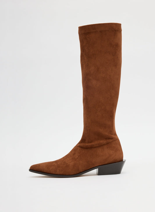 Tibi Light Brown Faux Suede Bronson Boot - Regular Calf